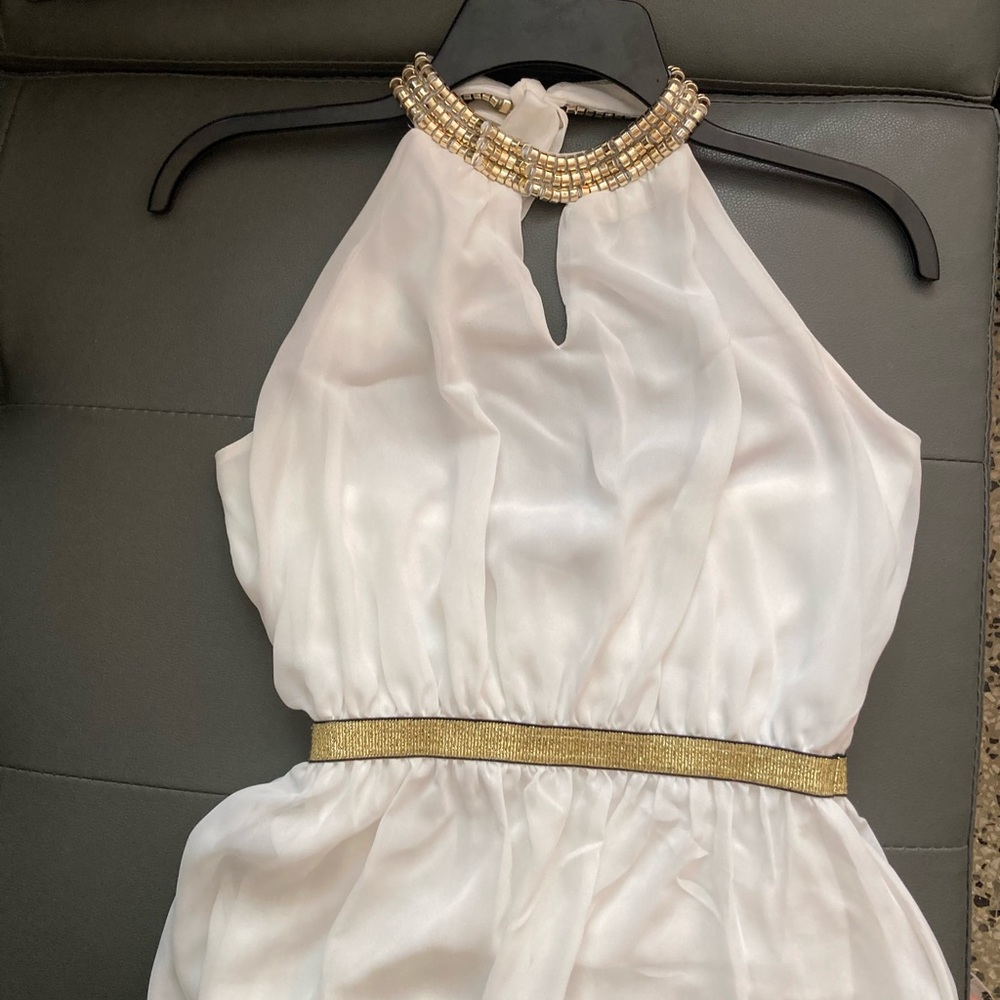 Pharaoh design white long dress. Small!